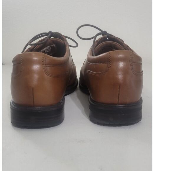 Rockport Dress Shoe Mens 13 Brown Leather Waterproof Slip Resistant No Moisture - Picture 8 of 13